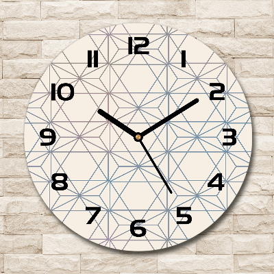 Round glass clock Geometric background