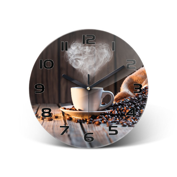 Round wall clock Cup of coffee