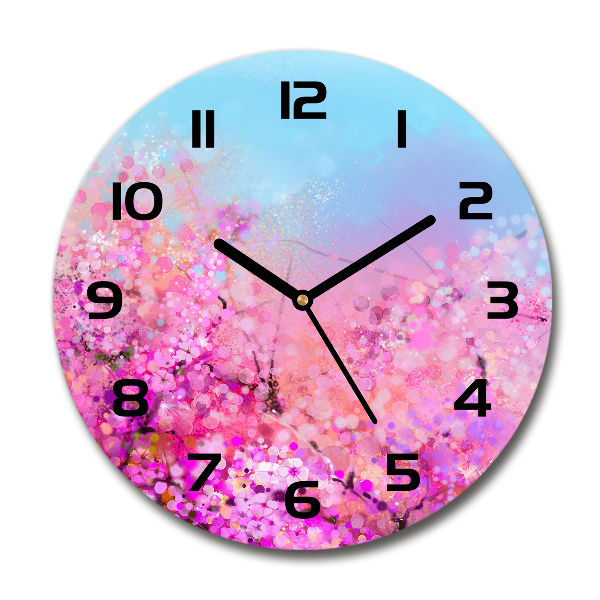 Round wall clock Cherry blossoms