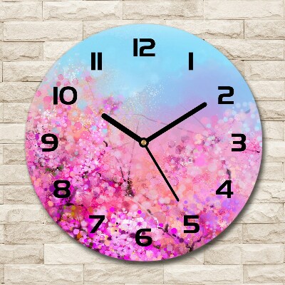 Round wall clock Cherry blossoms