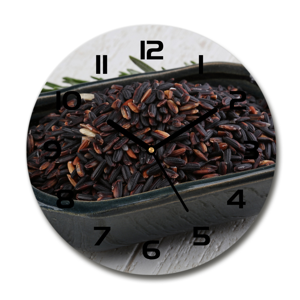 Round wall clock Wild rice in a bowl