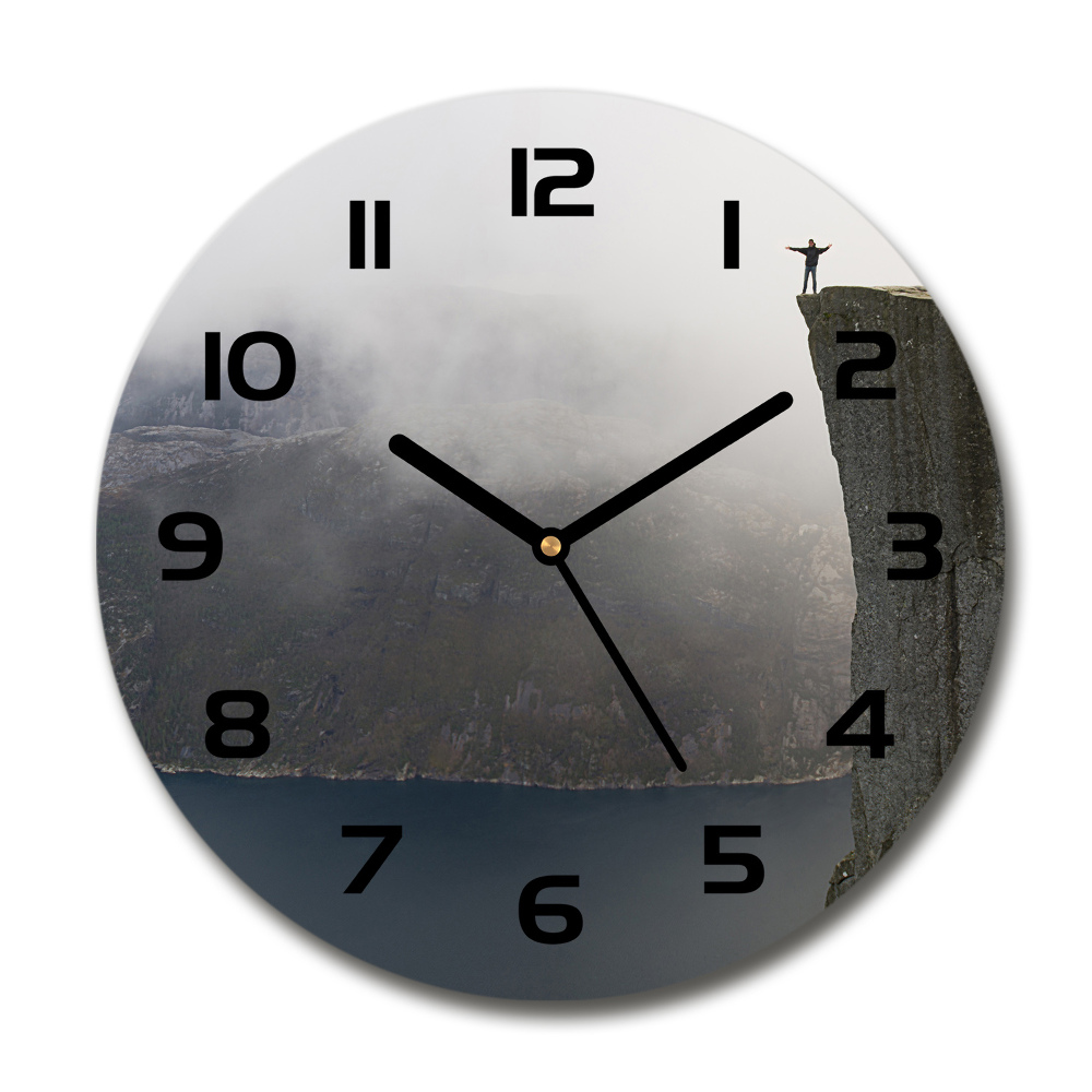 Round wall clock Norwegian cliff