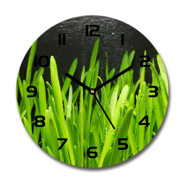 Round wall clock Grass