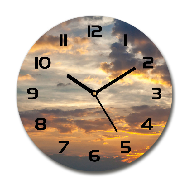 Round wall clock Sunset