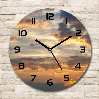 Round wall clock Sunset