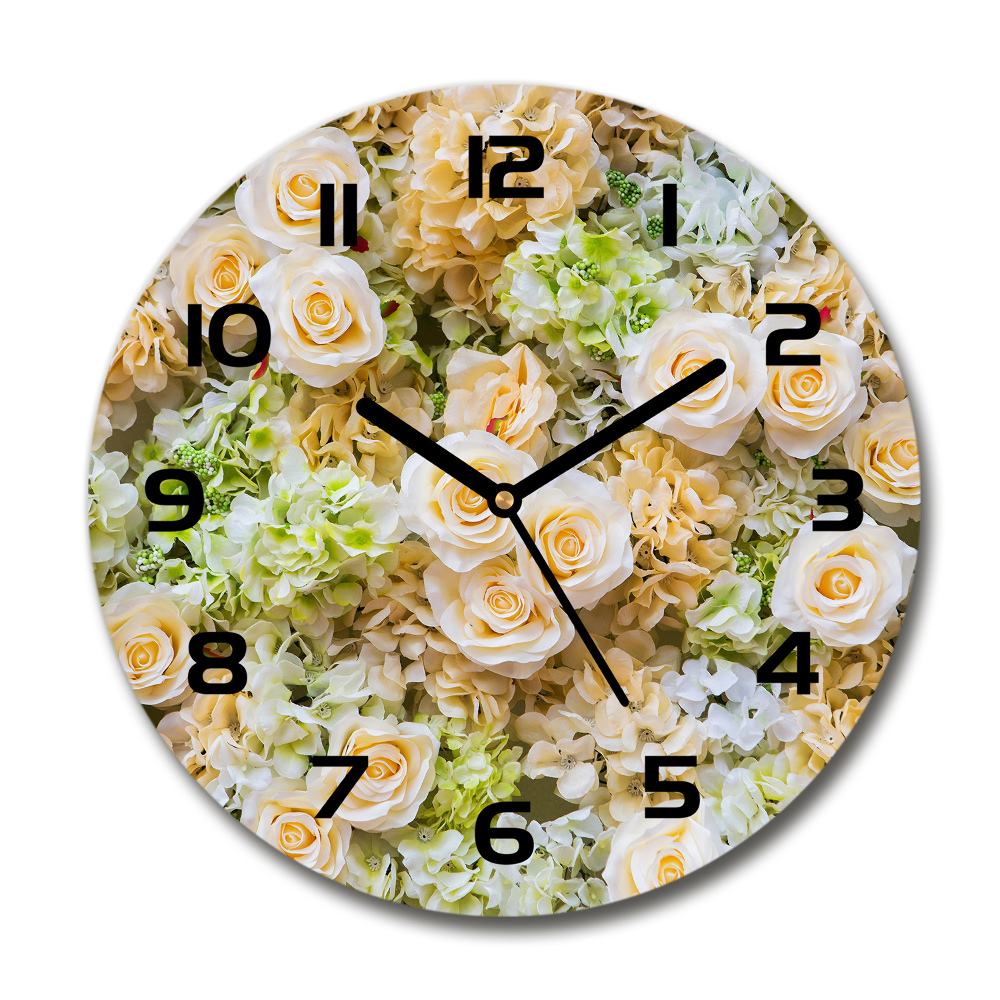 Round wall clock Roses