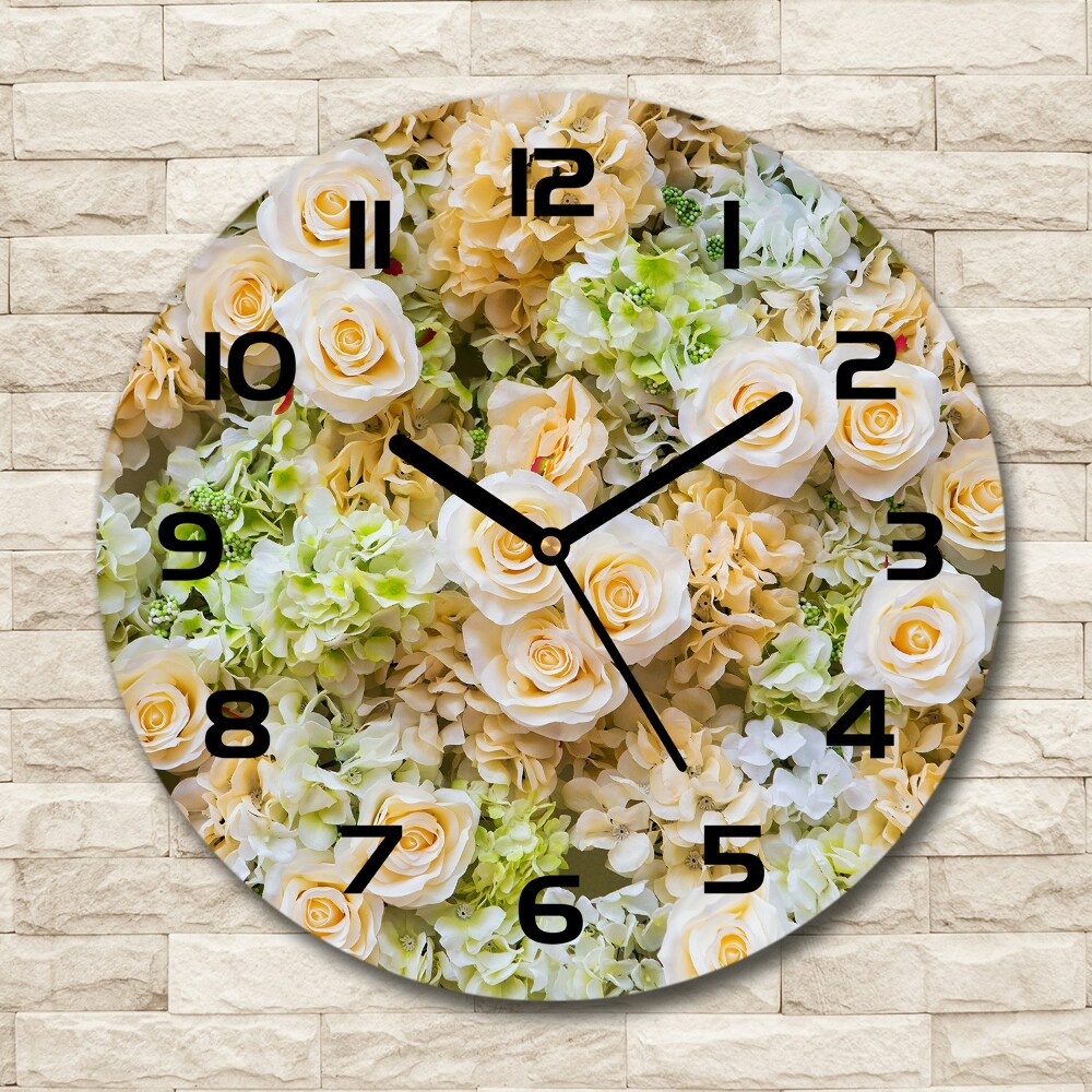 Round wall clock Roses