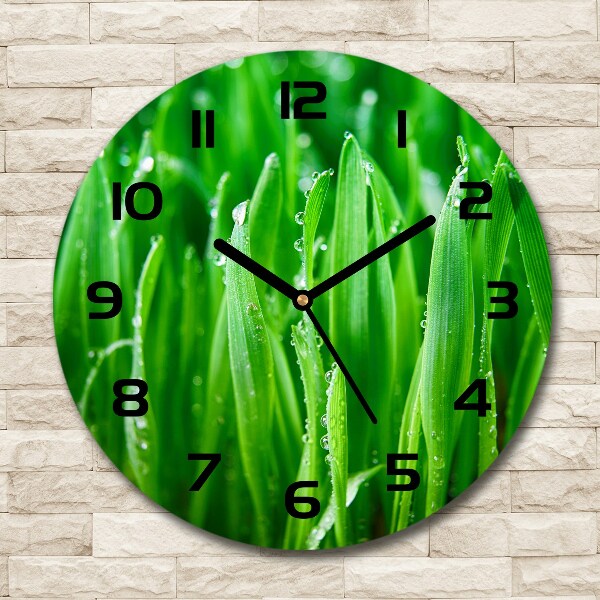 Round wall clock Grass