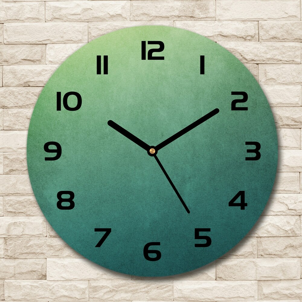 Round glass wall clock Sea gradient