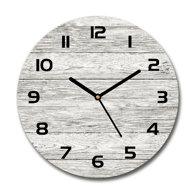 Round clock glass Wooden background