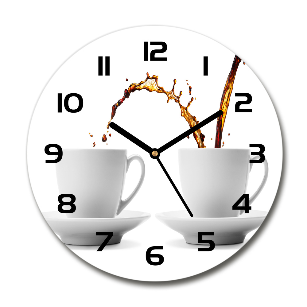 Round wall clock Pouring coffee