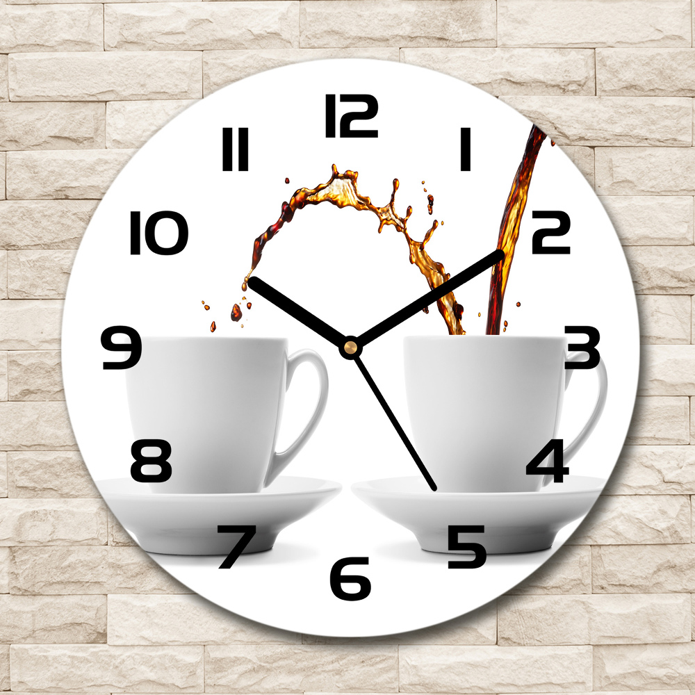 Round wall clock Pouring coffee