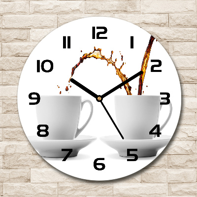 Round wall clock Pouring coffee