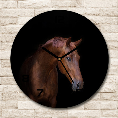 Round wall clock Brown horse