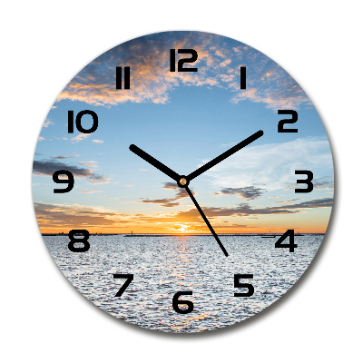 Round wall clock Twilight by the sea