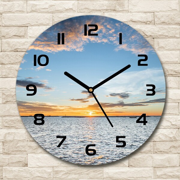 Round wall clock Twilight by the sea