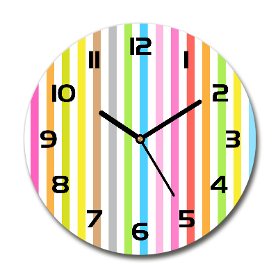 Round wall clock Colorful stripes