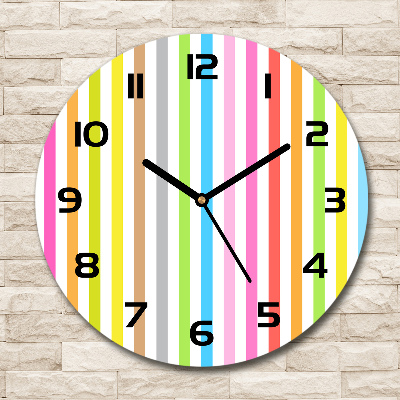 Round wall clock Colorful stripes