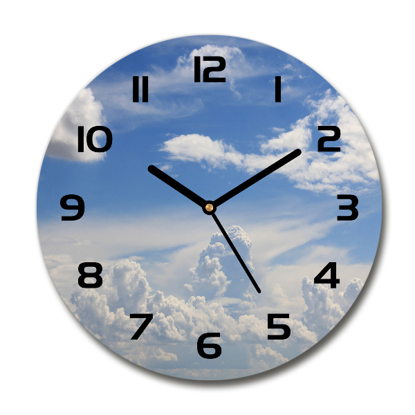 Round wall clock Clouds in the sky