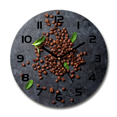 Round wall clock Coffee beans