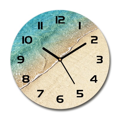 Round wall clock Beach wave