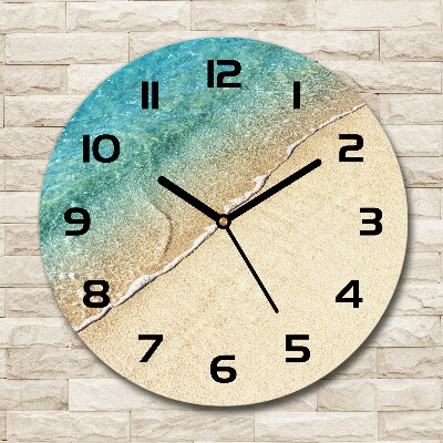 Round wall clock Beach wave