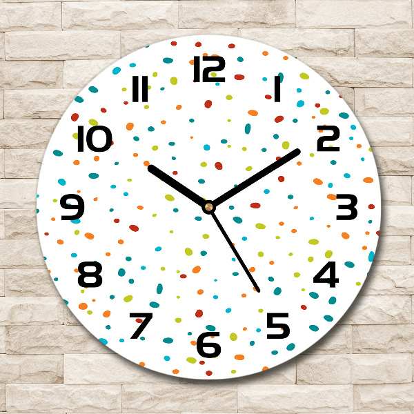 Round wall clock Colorful dots
