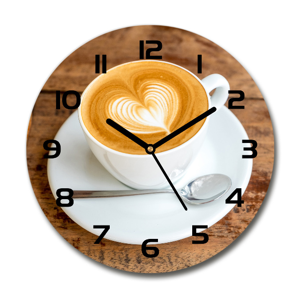 Round wall clock Coffee in a cup