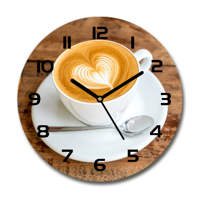 Round wall clock Coffee in a cup