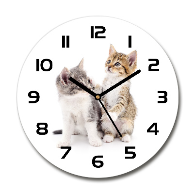 Round wall clock Two little cats