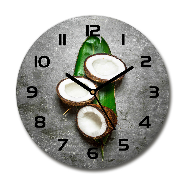 Round clock glass Coconut halves