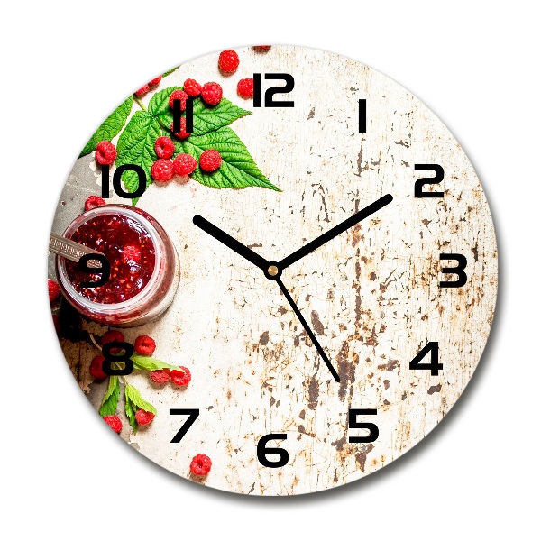 Round clock glass Raspberry jam