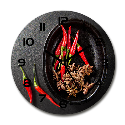 Round wall clock Chilli peppers