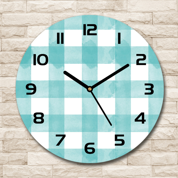 Round wall clock Blue grille