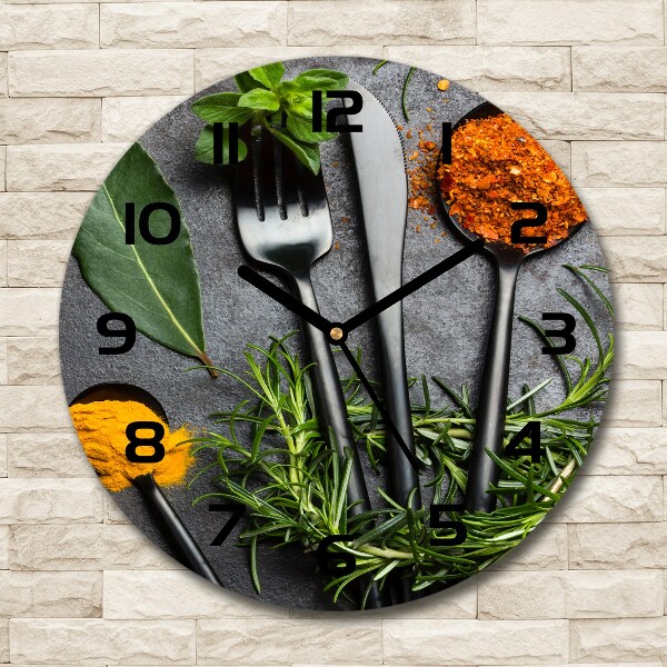 Round wall clock Cutlery and spices