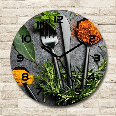 Round wall clock Cutlery and spices