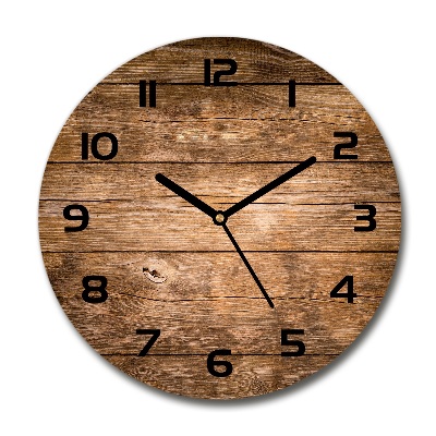 Round wall clock Wooden background