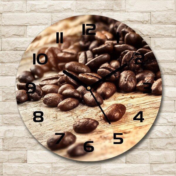 Round wall clock Coffee beans