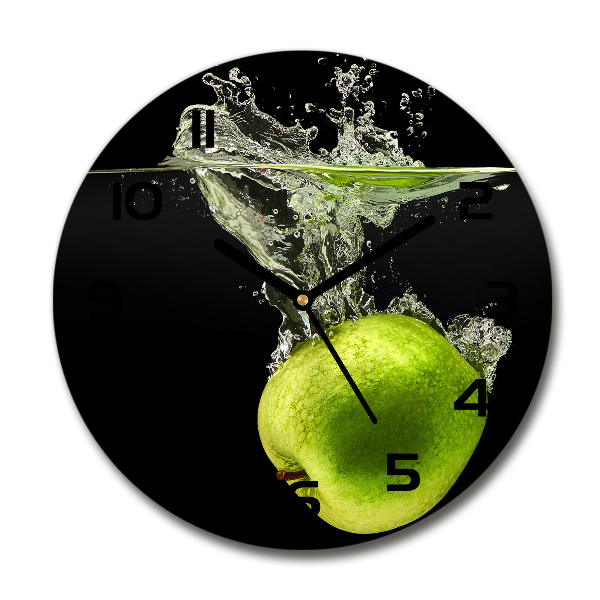 Round wall clock Green apples