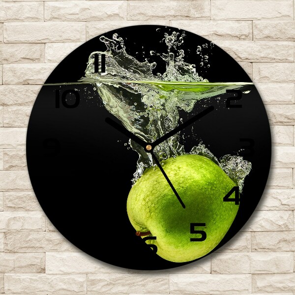 Round wall clock Green apples