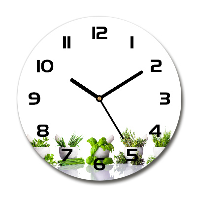 Round wall clock Herbs