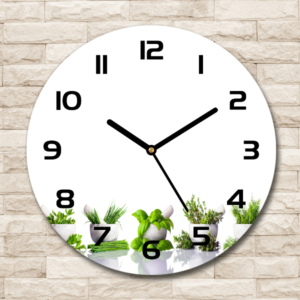 Round wall clock Herbs