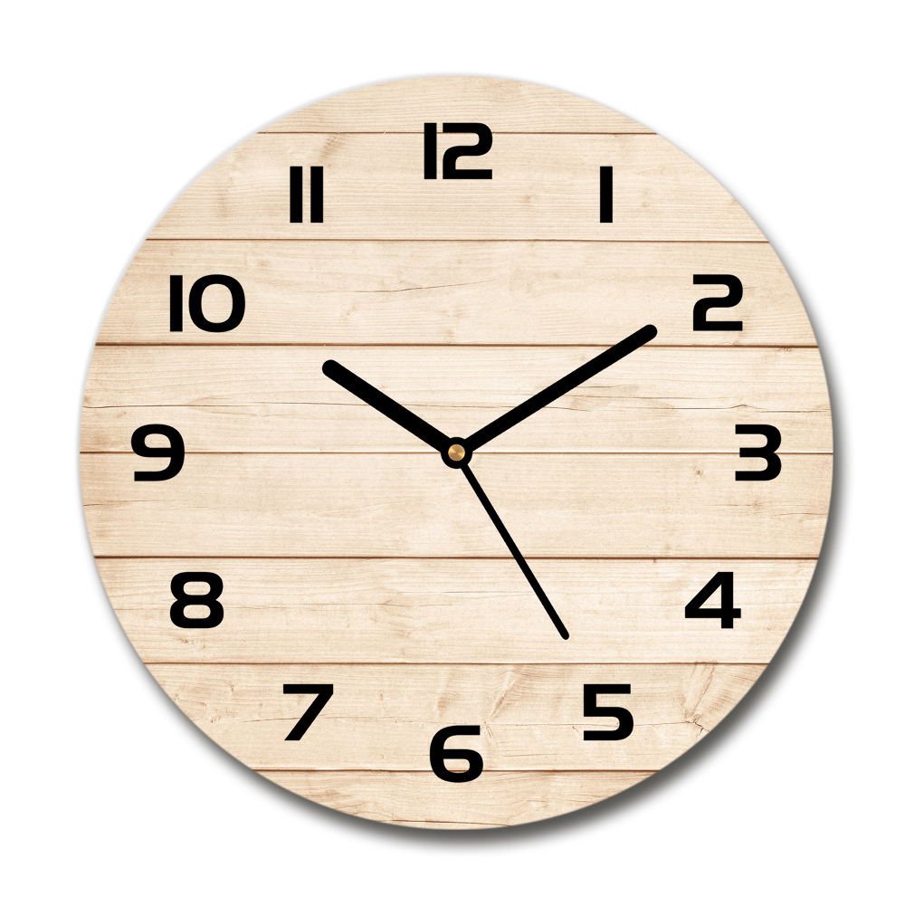 Round wall clock Wooden background