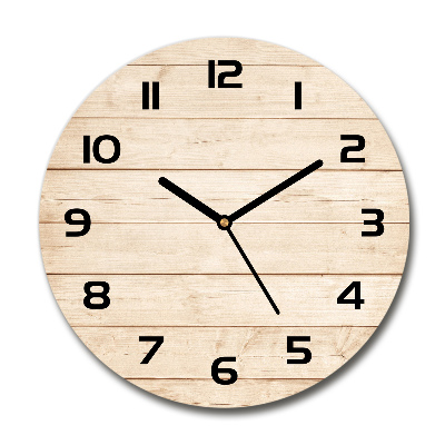 Round wall clock Wooden background