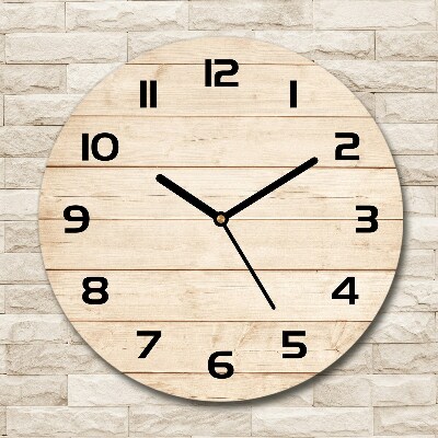 Round wall clock Wooden background