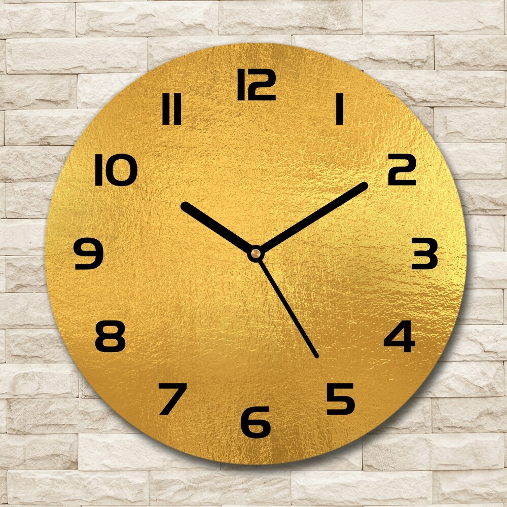 Round wall clock Golden foil background