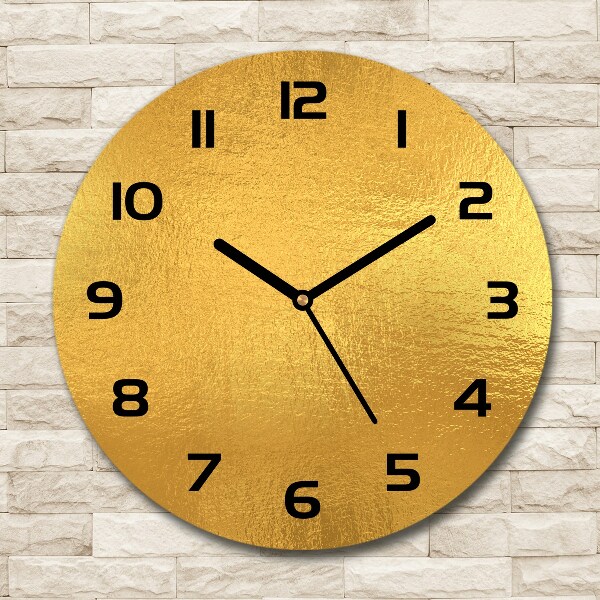 Round wall clock Golden foil background