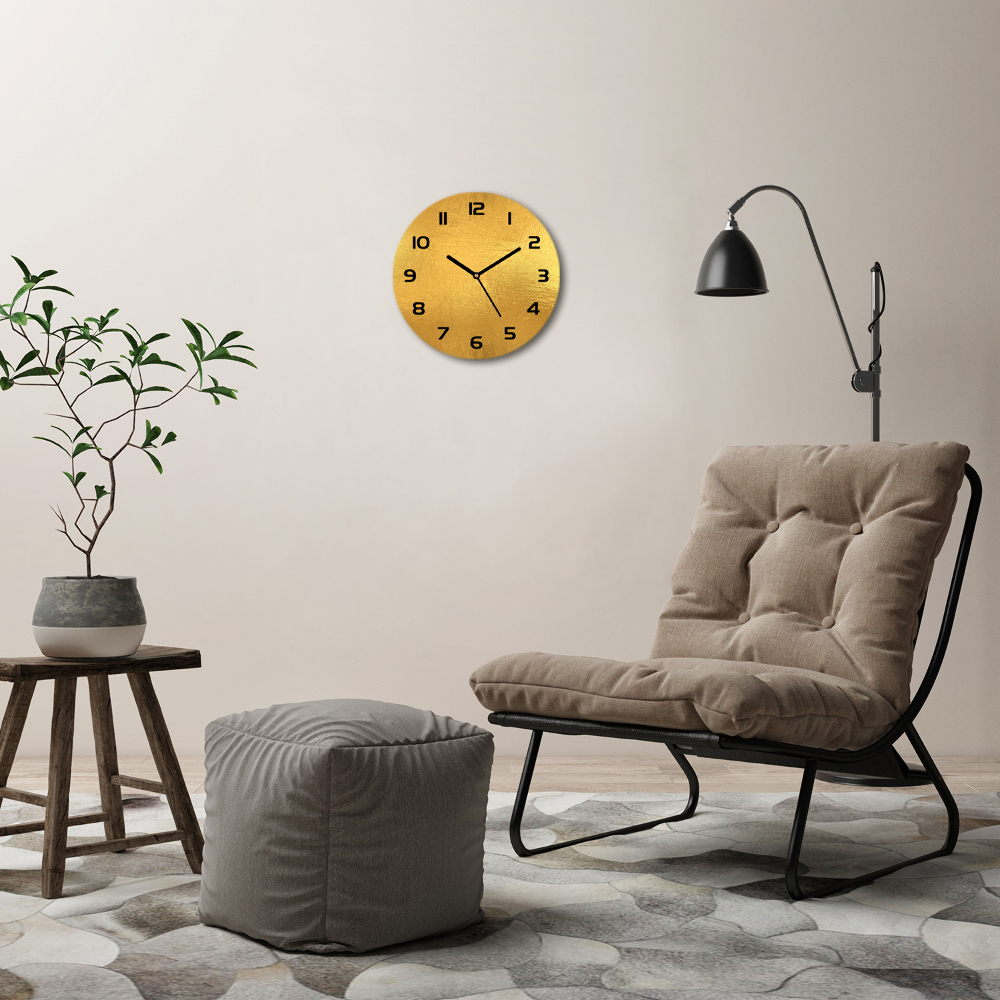 Round wall clock Golden foil background