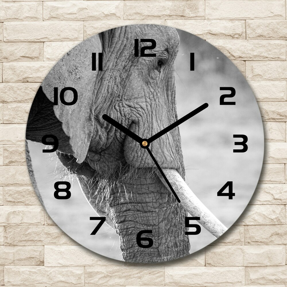 Round wall clock Elephant