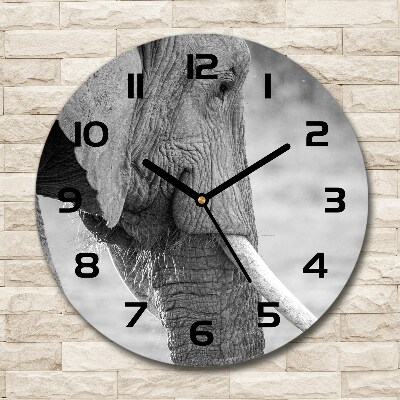 Round wall clock Elephant